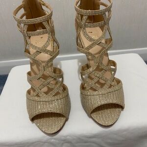 Oasis Sparkling Gold Strappy Heels